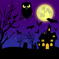 Fototapeta premium Halloween Illustration. Halloween Background.