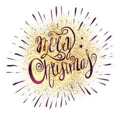 Xmas Greeting Card with Lettering