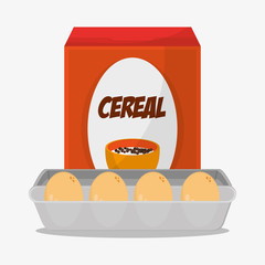 eggs and cereal icon. Breakfast fresh product and market theme. Colorful design. Vector illustration