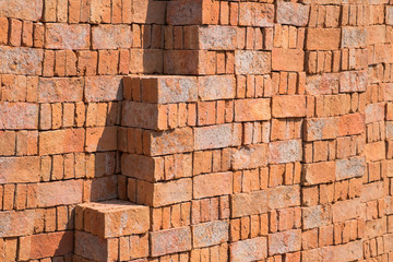 Red bricks prepare for the building