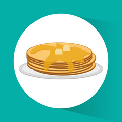 Pancakes icon. Breakfast fresh product and market theme. Colorful design. Vector illustration