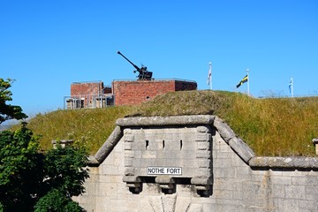 Fototapeta na wymiar Nothe Fort and gun turrett, Weymouth.