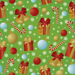 New Year and Merry Christmas seamless pattern, vector illustration