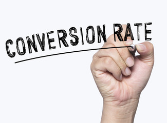 conversion rate written by hand