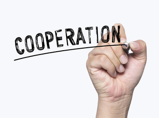 cooperation written by hand