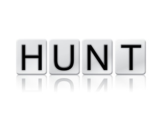 Hunt Isolated Tiled Letters Concept and Theme