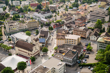 Fototapeta na wymiar Vaduz, Liechtenstein aerial view