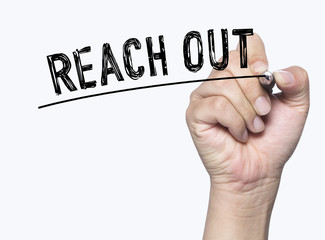 reach out written by hand
