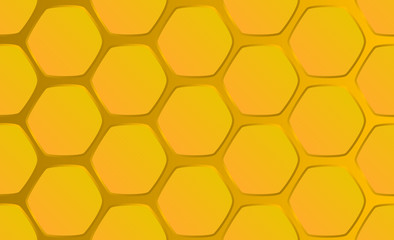 Horizontal image of sweet honeycomb for wallpaper or banner template.