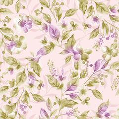 Vivid repeating floral - For easy making seamless pattern use it for filling any contours - 124096565