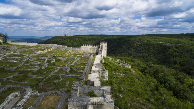 Aerial view of Shoumen medieval fortress, Bulgaria