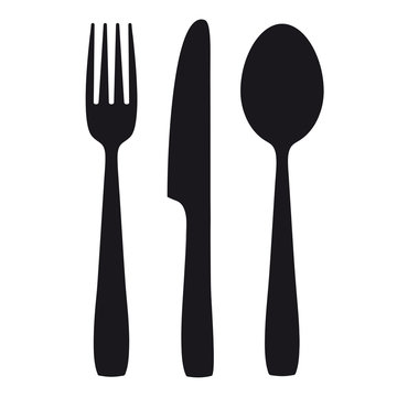 Knife  Fork Spoon Black Shapes