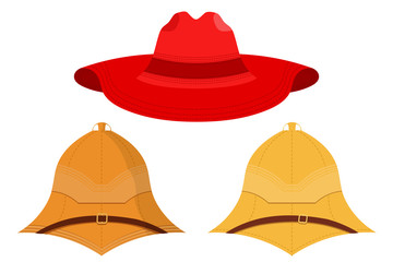 Vector illustration of hats on a white background. Isolated obje - 124097377