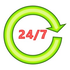 Twenty four sevenl icon. Flatillustration of twenty four seven vector icon for web
