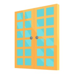 Double room door icon. Cartoon illustration of door vector icon for web design