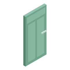 Green interior door icon. Cartoon illustration of door vector icon for web design