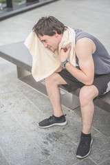 young handsome sportive man and woman