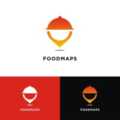 Food maps logo vector