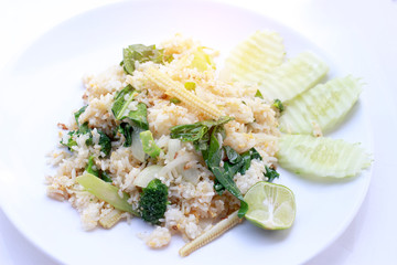 Vegetable Fried Rice Recipe, Vegetarian Food, Healthy Food.