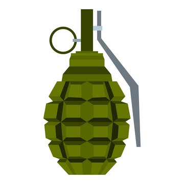 Hand grenade icon. Flat illustration of grenade vector icon for web design