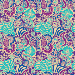 Paisley seamless colorful pattern