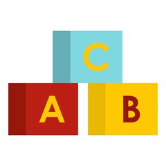 Alphabet cubes icon. Flat illustration of cubes vector icon for web design