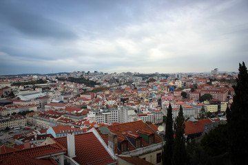 Fototapeta premium Panorama of City of Lisbon and Tejo River, Portugal