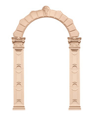 Obraz premium Beautiful antique arch isolated on white background