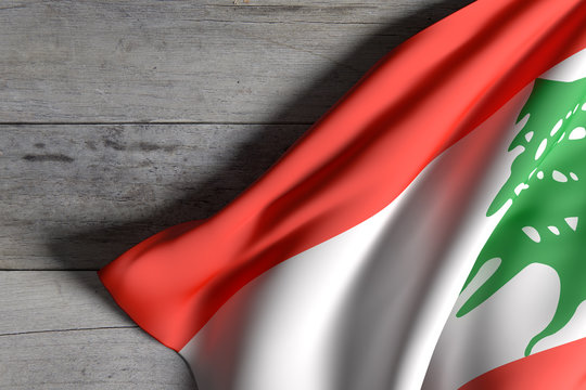 Lebanon flag waving