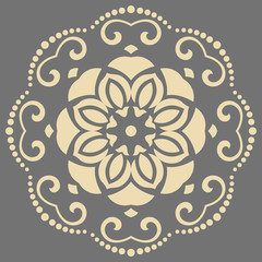 Oriental pattern with arabesques and floral elements. Traditional classic ornament