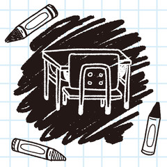 school desk doodle