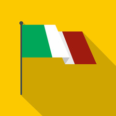 Italy flag icon. Flat illustration of italy flag vector icon for web isolated on yellow background