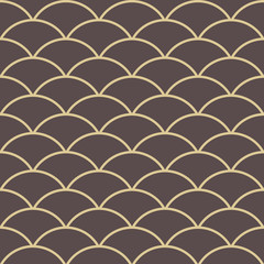 Seamless ornament. Modern geometric pattern with repeating elements. Brown and golden pattern