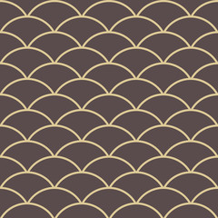 Seamless ornament. Modern geometric pattern with repeating elements. Brown and golden pattern