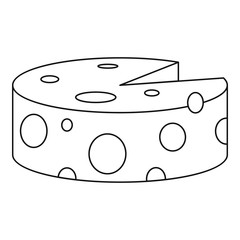Traditional cheese wheel icon. Outline illustration of cheese vector icon for web