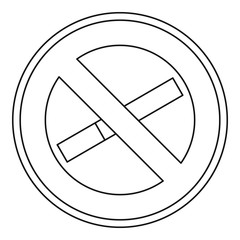 No smoking icon. Outline illustration of no smoking sign vector icon for web