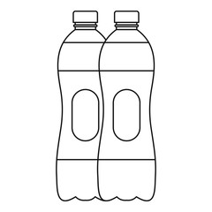 Two bottles of water icon. Outline illustration of two bottles of water vector icon for web