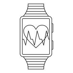 Smartwatch sport icon. Outline illustration of smartwatch vector icon for web