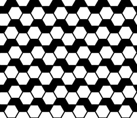 Abstract geometric black and white hipster fashion design print hexagon pattern