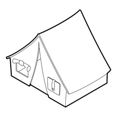 Tent icon. Outline illustration of tent vector icon for web