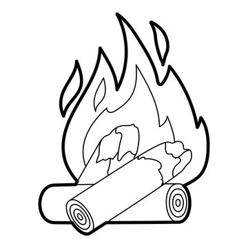 Fire icon. Outline illustration of fire vector icon for web design