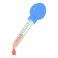 Pipette icon. Isometric 3d illustration of pipette vector icon for web