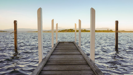Bootssteg in Mallacoota, Victoria in Australien