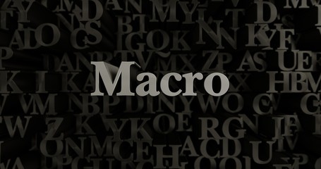 Macro - 3D rendered metallic typeset headline illustration.  Can be used for an online banner ad or a print postcard.