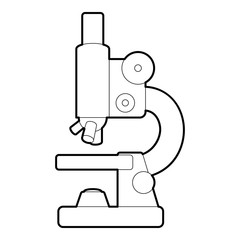 Microscope icon. Outline illustration of microscope vector icon for web design