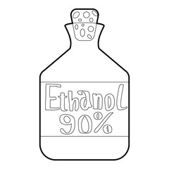 Ethanol in bottle icon. Outline illustration of ethanol in bottle vector icon for web design