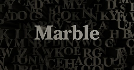Marble - 3D rendered metallic typeset headline illustration.  Can be used for an online banner ad or a print postcard.