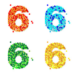 Konfetti aus Papier, farbig sortiert, 6, Vektor