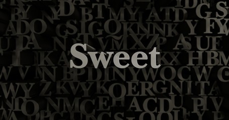 Sweet - 3D rendered metallic typeset headline illustration.  Can be used for an online banner ad or a print postcard.