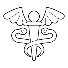 Sign medicine icon. Outline illustration of sign medicine vector icon for web isolated on white background